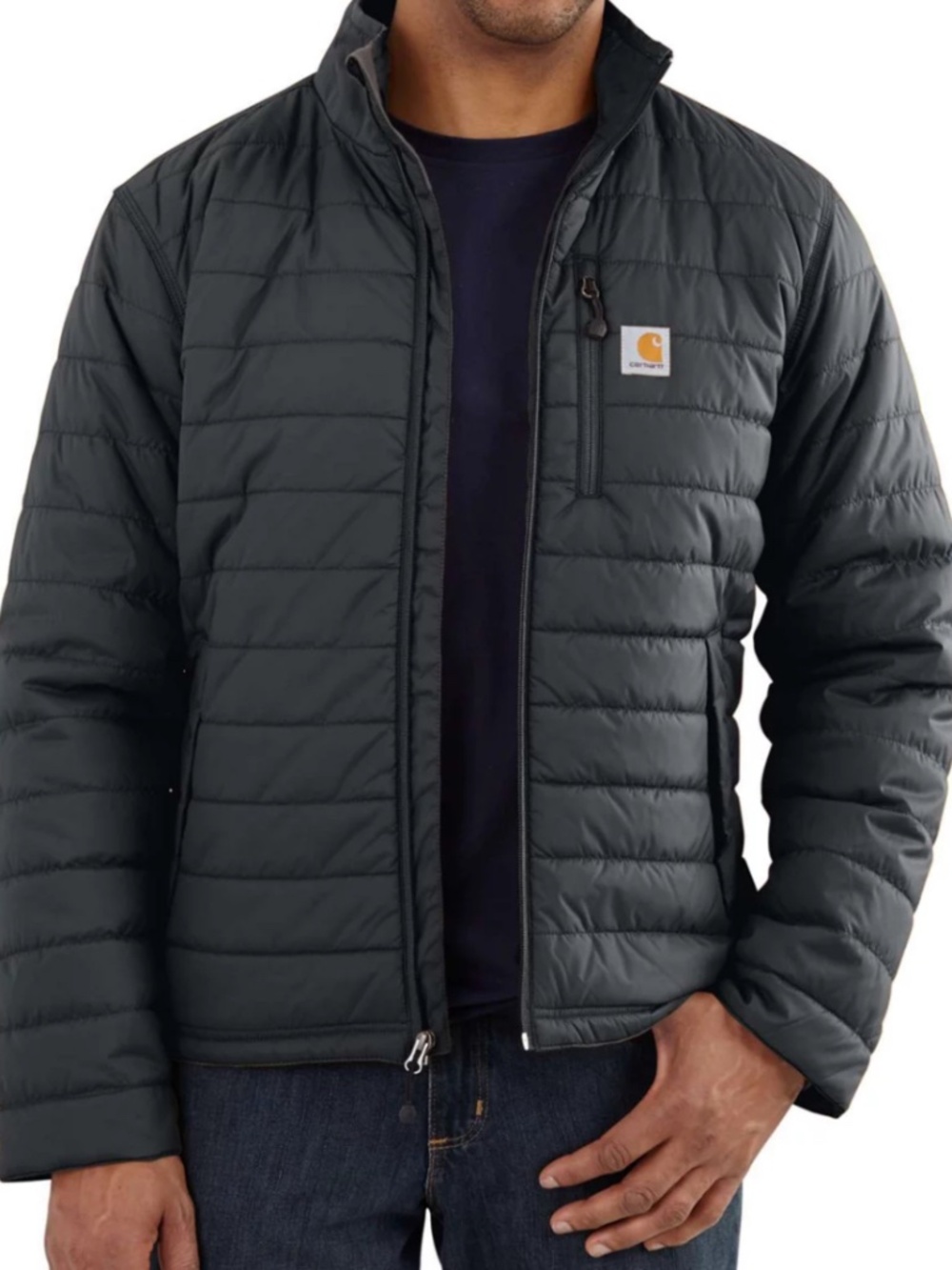 NWOT CARHARTT MEN’S GILLIAM LIGHTWEIGHT INSULATED PUFFER JACKET GREY SIZE LARGE